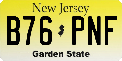 NJ license plate B76PNF