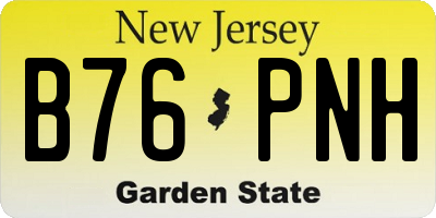 NJ license plate B76PNH