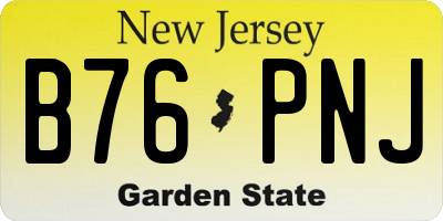 NJ license plate B76PNJ