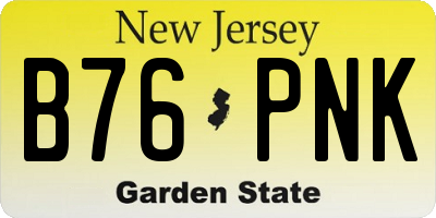 NJ license plate B76PNK