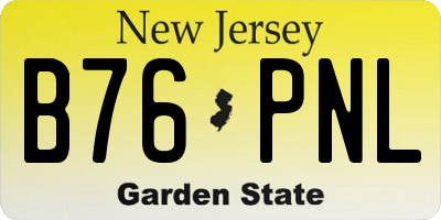 NJ license plate B76PNL