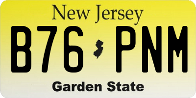 NJ license plate B76PNM