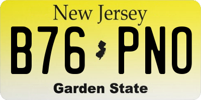 NJ license plate B76PNO