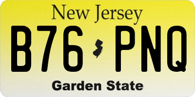 NJ license plate B76PNQ