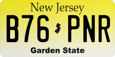 NJ license plate B76PNR