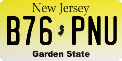 NJ license plate B76PNU