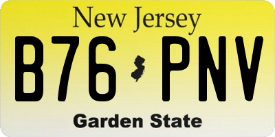 NJ license plate B76PNV