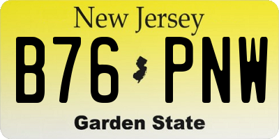 NJ license plate B76PNW