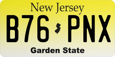 NJ license plate B76PNX