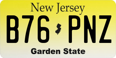 NJ license plate B76PNZ