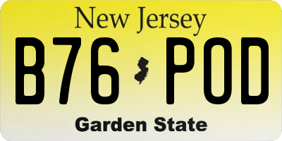 NJ license plate B76POD