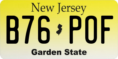 NJ license plate B76POF