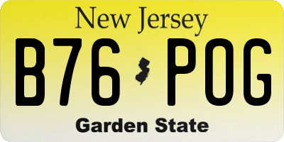 NJ license plate B76POG