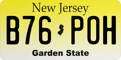 NJ license plate B76POH
