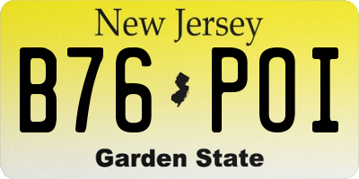 NJ license plate B76POI