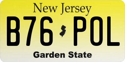 NJ license plate B76POL