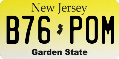 NJ license plate B76POM
