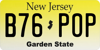 NJ license plate B76POP
