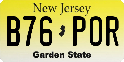 NJ license plate B76POR