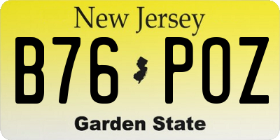NJ license plate B76POZ
