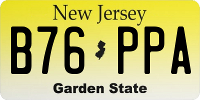NJ license plate B76PPA