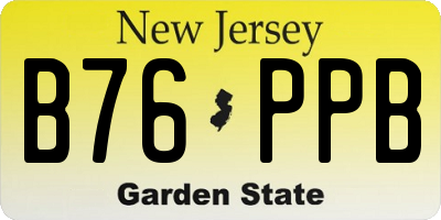 NJ license plate B76PPB
