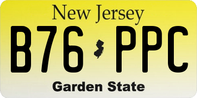 NJ license plate B76PPC