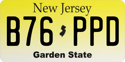 NJ license plate B76PPD