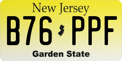 NJ license plate B76PPF