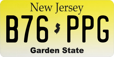 NJ license plate B76PPG