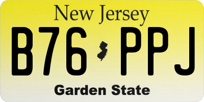 NJ license plate B76PPJ
