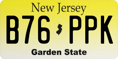 NJ license plate B76PPK