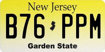 NJ license plate B76PPM