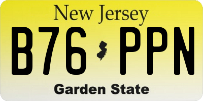 NJ license plate B76PPN