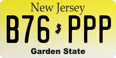 NJ license plate B76PPP