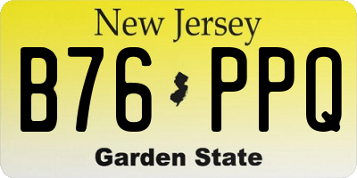 NJ license plate B76PPQ