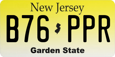 NJ license plate B76PPR