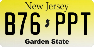 NJ license plate B76PPT