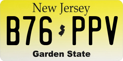 NJ license plate B76PPV