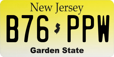 NJ license plate B76PPW