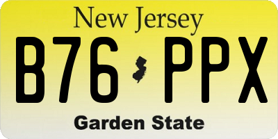 NJ license plate B76PPX