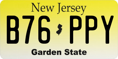 NJ license plate B76PPY