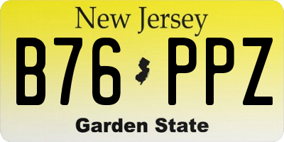 NJ license plate B76PPZ