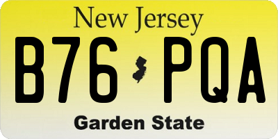 NJ license plate B76PQA