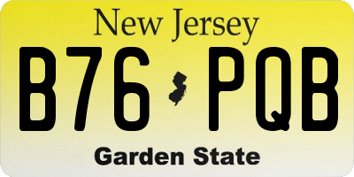 NJ license plate B76PQB