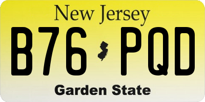 NJ license plate B76PQD