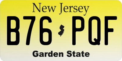 NJ license plate B76PQF