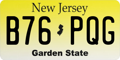 NJ license plate B76PQG