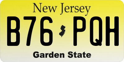 NJ license plate B76PQH