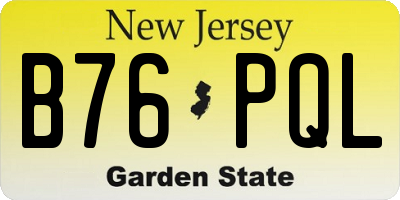 NJ license plate B76PQL